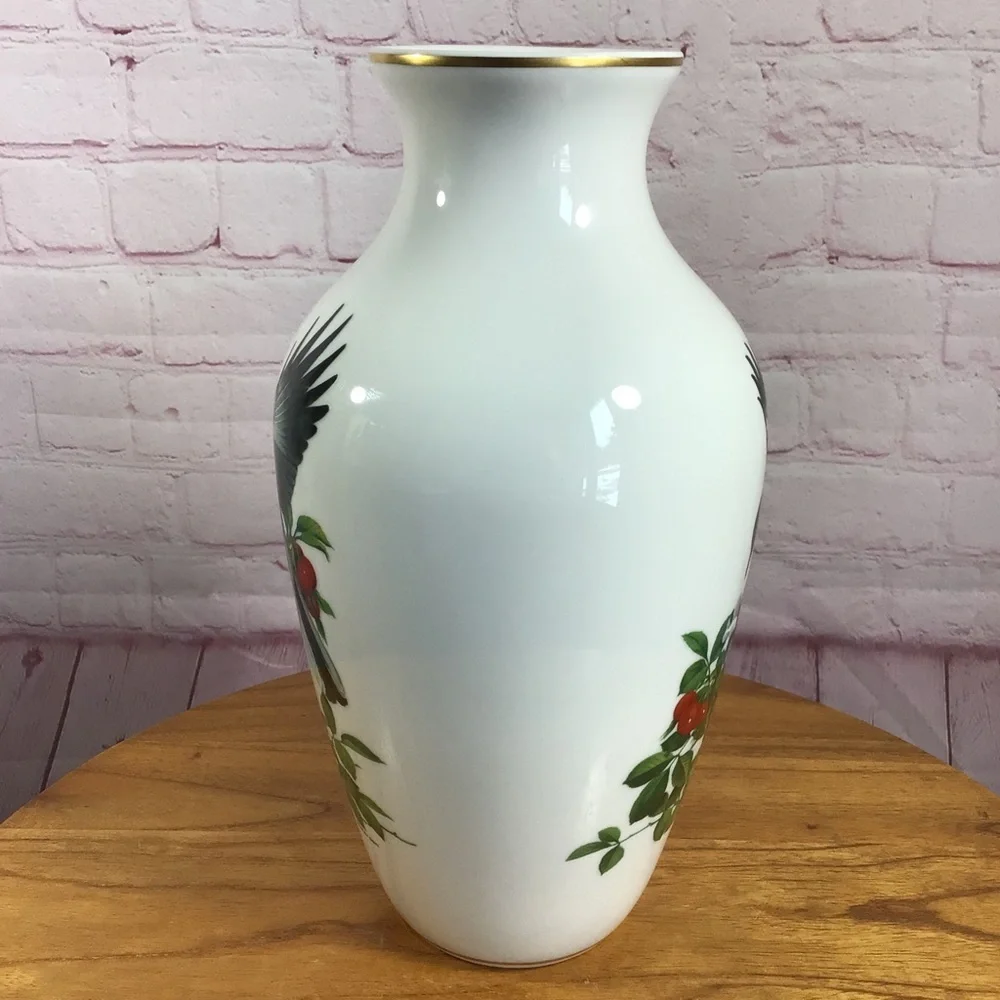 AK Kaiser West Germany Mockingbird Ceramic Vase